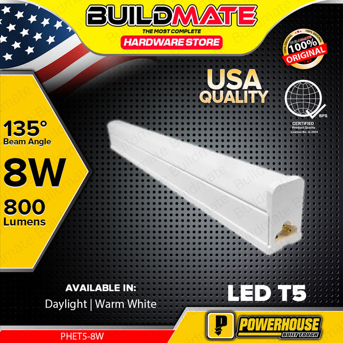 BUILDMATE Powerhouse / Lighthouse Electric LED T5 Batten 8W Daylight / Warm White Tube Light Linear Lighting LED PHET5-8W - PHE