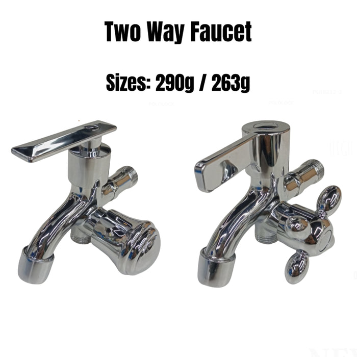 BUILDMATE x POLOLOCK by POLONET 2-Way Faucet – Dual Outlet Angle Valve with ABS Handwheel & Copper Core for Bathroom & Kitchen (290g / 263g)