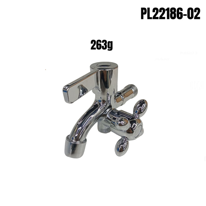 BUILDMATE x POLOLOCK by POLONET 2-Way Faucet – Dual Outlet Angle Valve with ABS Handwheel & Copper Core for Bathroom & Kitchen (290g / 263g)