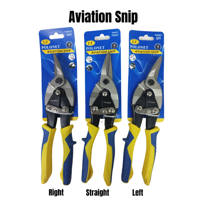 BUILDMATE x POLOLOCK by POLONET Aviation Snip Left / Right / Straight – Heavy Duty Metal Cutting Shears