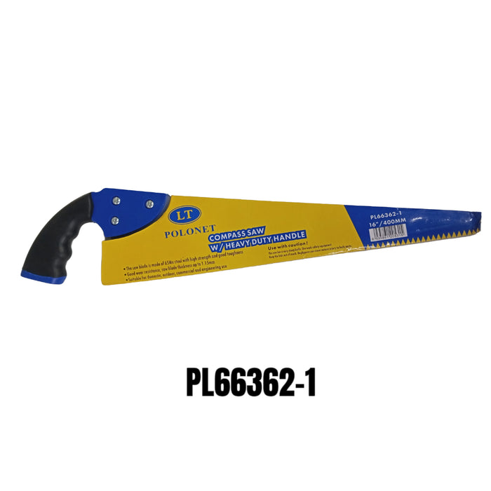 BUILDMATE x POLOLOCK by POLONET Compass Saw 16” – Wide & Narrow Blade with HD Handle for Wood and Plastic Cutting