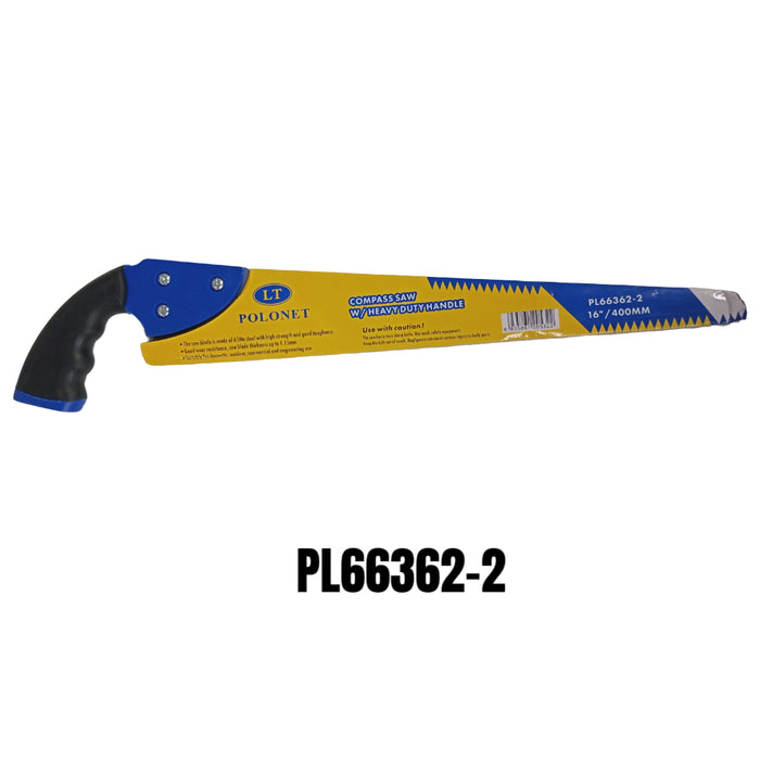 BUILDMATE x POLOLOCK by POLONET Compass Saw 16” – Wide & Narrow Blade with HD Handle for Wood and Plastic Cutting