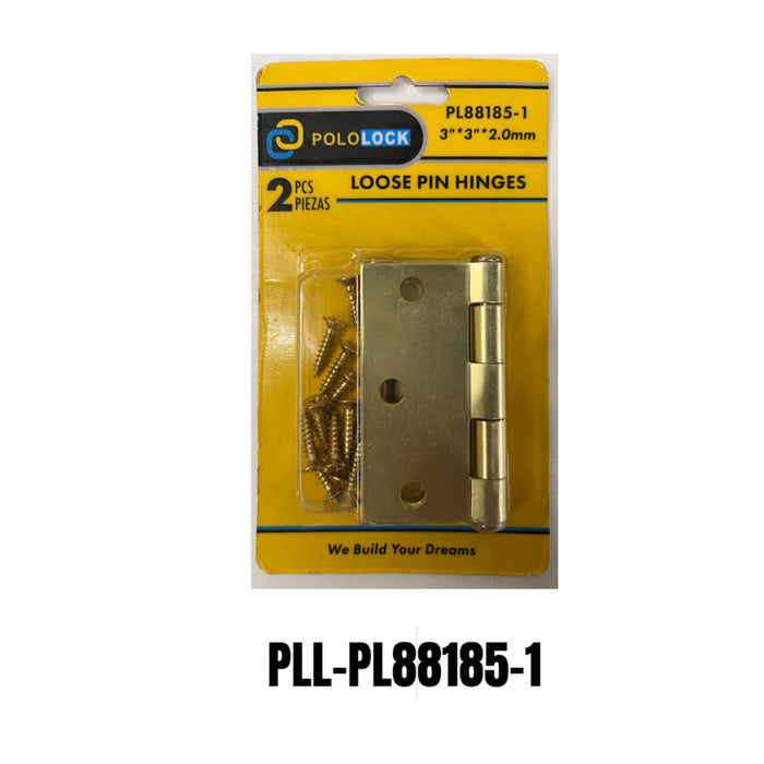 BUILDMATE x POLOLOCK Loose Pin Door Hinges 3”/3.5”/4” – Heavy-Duty Steel Hinge 2.0mm for Doors, Cabinets & Furniture