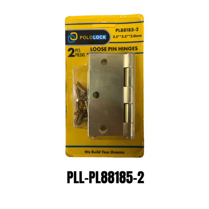 BUILDMATE x POLOLOCK Loose Pin Door Hinges 3”/3.5”/4” – Heavy-Duty Steel Hinge 2.0mm for Doors, Cabinets & Furniture