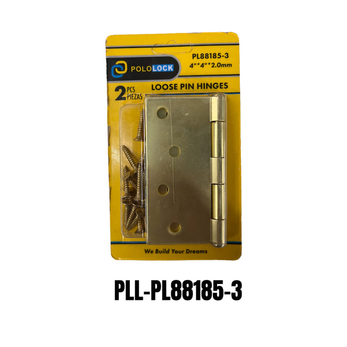 BUILDMATE x POLOLOCK Loose Pin Door Hinges 3”/3.5”/4” – Heavy-Duty Steel Hinge 2.0mm for Doors, Cabinets & Furniture