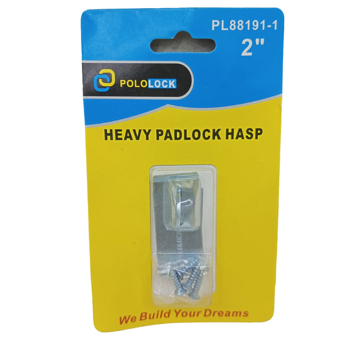 BUILDMATE x POLOLOCK Heavy-Duty Padlock Hasp 2” / 2.5” / 3” – Stainless Steel Lock Hinge for Doors, Gates & Cabinets