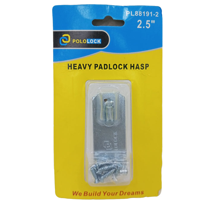 BUILDMATE x POLOLOCK Heavy-Duty Padlock Hasp 2” / 2.5” / 3” – Stainless Steel Lock Hinge for Doors, Gates & Cabinets