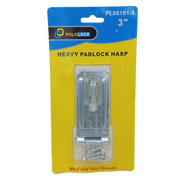 BUILDMATE x POLOLOCK Heavy-Duty Padlock Hasp 2” / 2.5” / 3” – Stainless Steel Lock Hinge for Doors, Gates & Cabinets