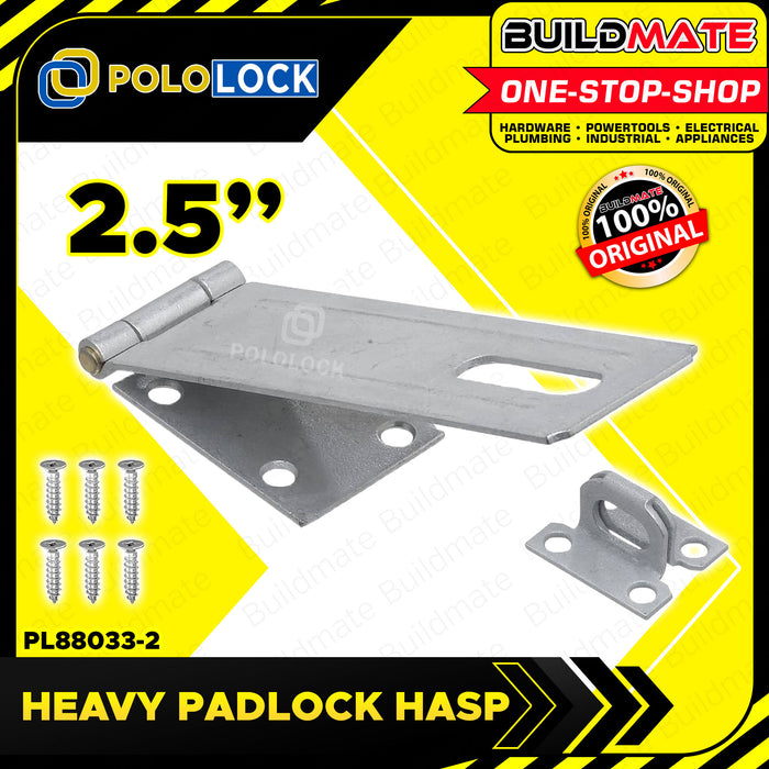 BUILDMATE Pololock Heavy Padlock Hasp 2" / 2.5" / 3" / 4.5 Inch Safety Latches for Door Lock PL88033