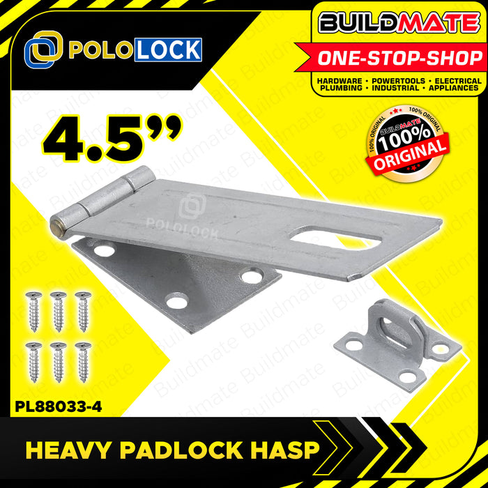 BUILDMATE Pololock Heavy Padlock Hasp 2" / 2.5" / 3" / 4.5 Inch Safety Latches for Door Lock PL88033