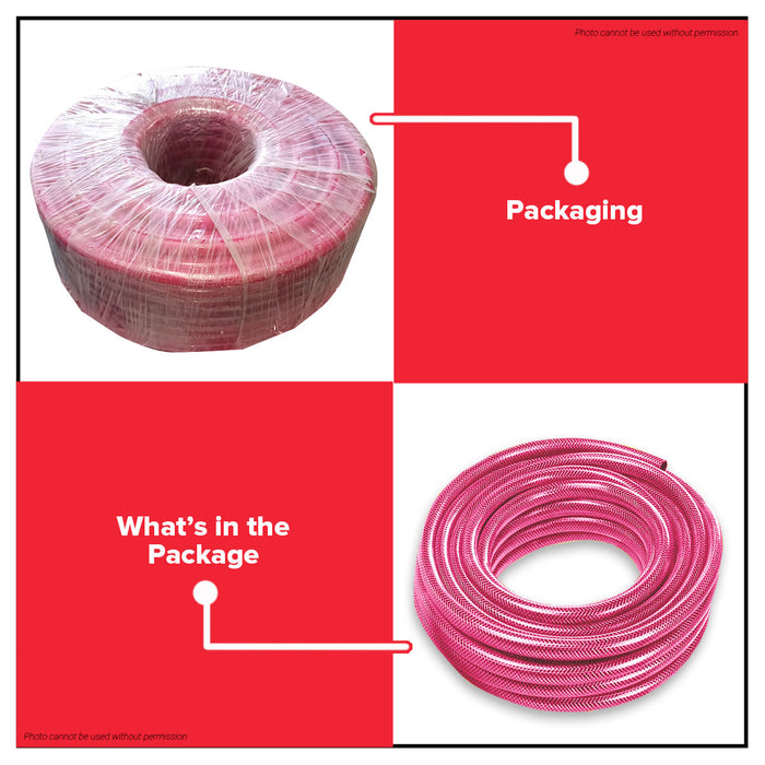 Buildmate x Pololock by Polonet Garden Hose Red Heavy Duty Water Hose 1/2in 5/8in 3/4in 1in 60m/90m PL22090 Series