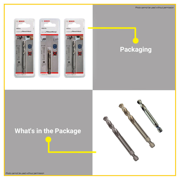 BUILDMATE Bosch 7.15MM HSS-Co Centering Tip Pilot Drill Bit for Progressor Holesaw Accessory - BAX