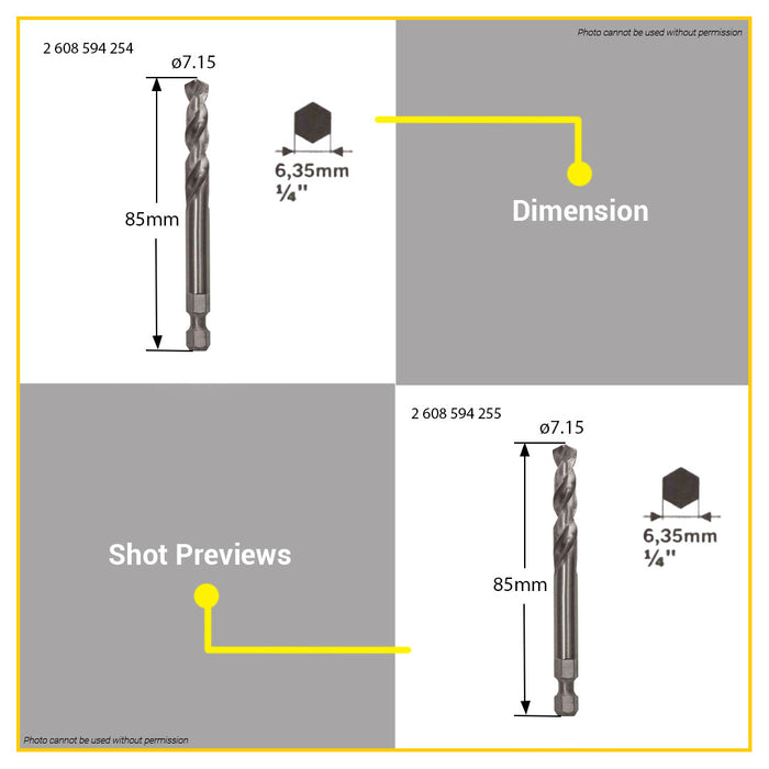 BUILDMATE Bosch 7.15MM HSS-Co Centering Tip Pilot Drill Bit for Progressor Holesaw Accessory - BAX