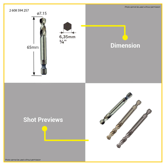BUILDMATE Bosch 7.15MM HSS-Co Centering Tip Pilot Drill Bit for Progressor Holesaw Accessory - BAX