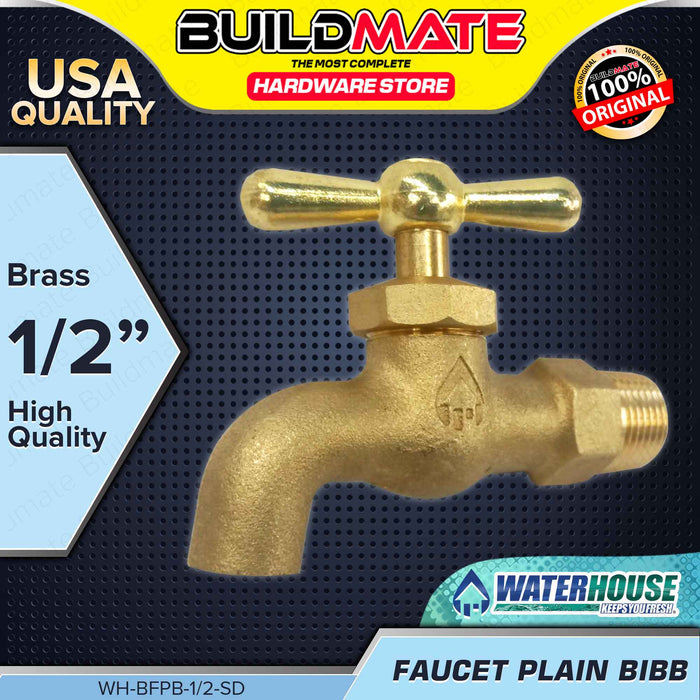 BUILDMATE Waterhouse Brass Faucet Hose / Plain Bibb 1/2" Outdoor Garden Brass Tap Gripo SOLD PER PIECE
