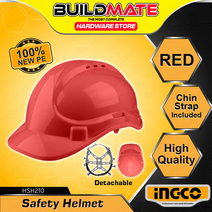 BUILDMATE Ingco Safety Helmet Blue , Red, White Orange Protective Hard Hat Construction Worksite Safety Head Gear Protection SOLD PER PIECE