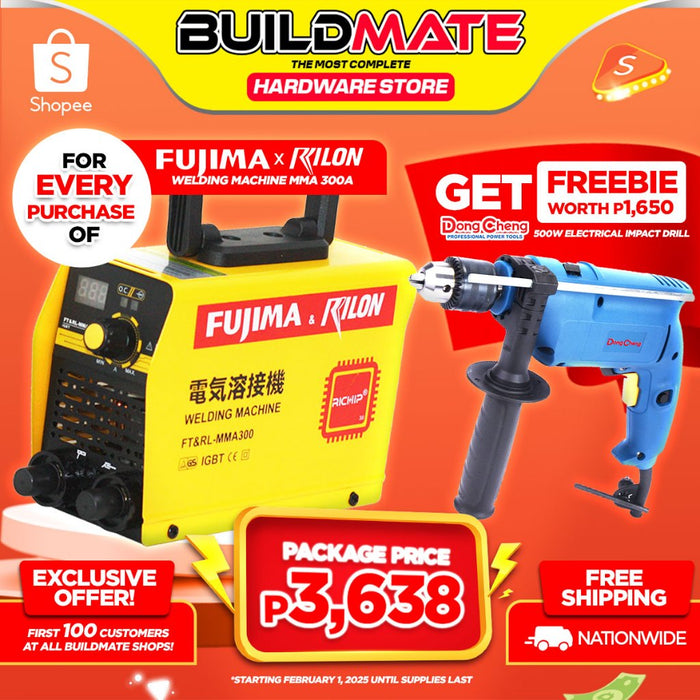 [SUPER SALE] BUILDMATE Fujima x Rilon 300A Inverter Portable Heavy Duty IGBT Mini Welding Machine Weld Welder MMA-300A