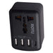 ROYU 250V Universal Adapter (International Outlet + 4 USB Port) - White and Black - REDPL127 REDPL127-B