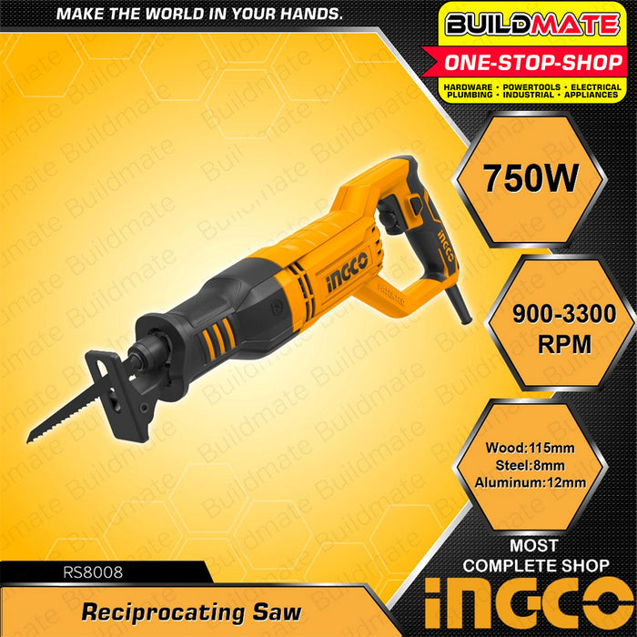 BUILDMATE Ingco Reciprocating Saw 750W / 1200W Electric Wood Metal Cutting Machine Power Tool &nbsp;RS8008 / RS12001 - IPT