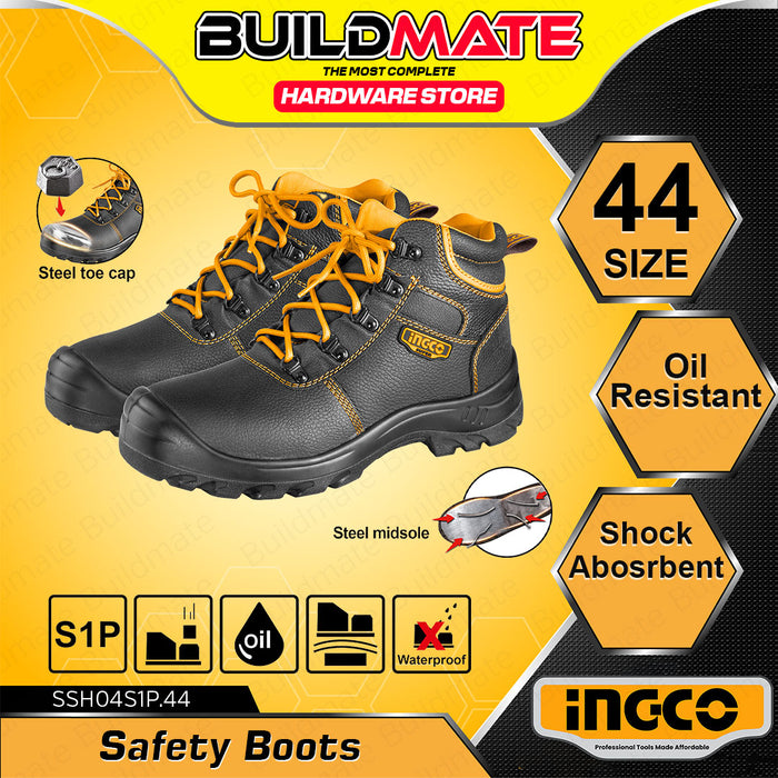 INGCO Size 37-46 Safety Boots with Steel Toe Cap for Construction & Industrial Use IHT - BUILDMATE