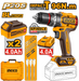 INGCO 20V Brushless Cordless Impact Drill w/ 2pcs Battery & Charger for Drilling and Driving Tasks CIDLI20968 ICPT - BUILDMATE