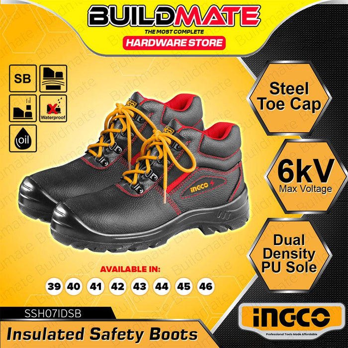 BUILDMATE Ingco Insulated Safety Boots 39 46 Insulated Work Steel Toe Worker Closed Shoe Protective Job Site Footwear SOLD IN PAIR SSH07IDSB IHT