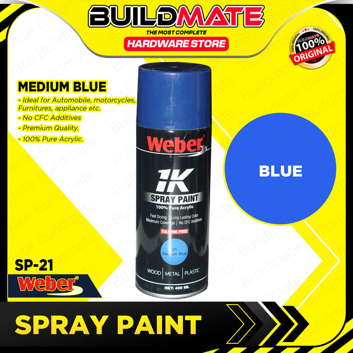 BUILDMATE Weber / Bosny Auto Spray Paint 400ml Fast Drying Pure Acrylic Color Sprayer Paint Automotive Finishes SOLD PER PIECE