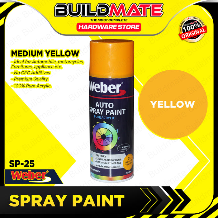 BUILDMATE Weber / Bosny Auto Spray Paint 400ml Fast Drying Pure Acrylic Color Sprayer Paint Automotive Finishes SOLD PER PIECE