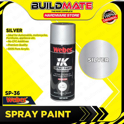 BUILDMATE Weber Auto Spray Paint 400ml Fast Drying Pure Acrylic Color Sprayer Paint Automotive Finishes SOLD PER PIECE