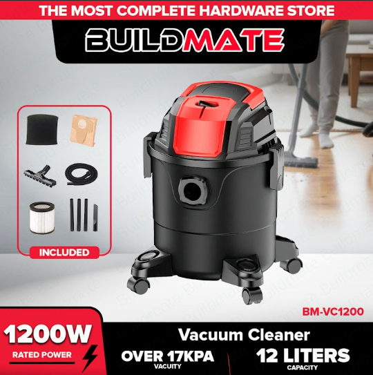 Buildmate Brand 12L Wet & Dry Vacuum Cleaner 1200W Heavy Duty Home & Workshop Use