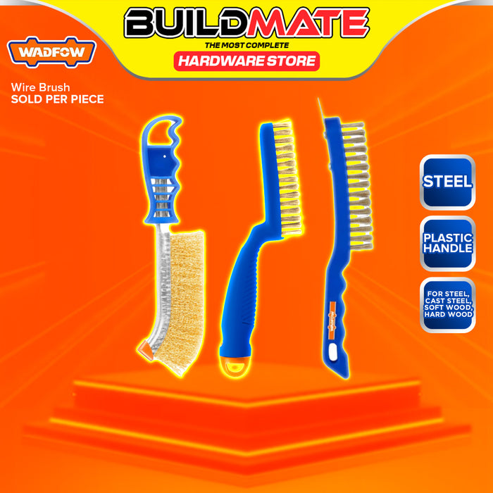 BUILDMATE Wadfow Steel Wire Brush 250MM - 290MM Metal Derusting Polishing Dirt Removal Cleaning Brush Tool SOLD PER PIECE WBH1101 / WBH1103 / WBH3611 - WHT