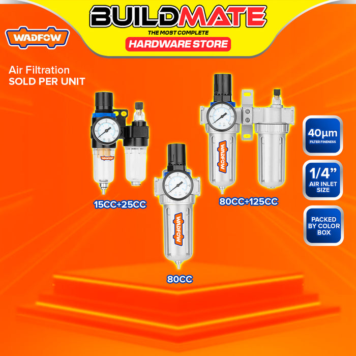 BUILDMATE Wadfow 80cc Air Filter Regulator /  15cc+225cc / 80cc+125cc Air Filtration Units Pneumatic Regulator for Air Compressor - WHT