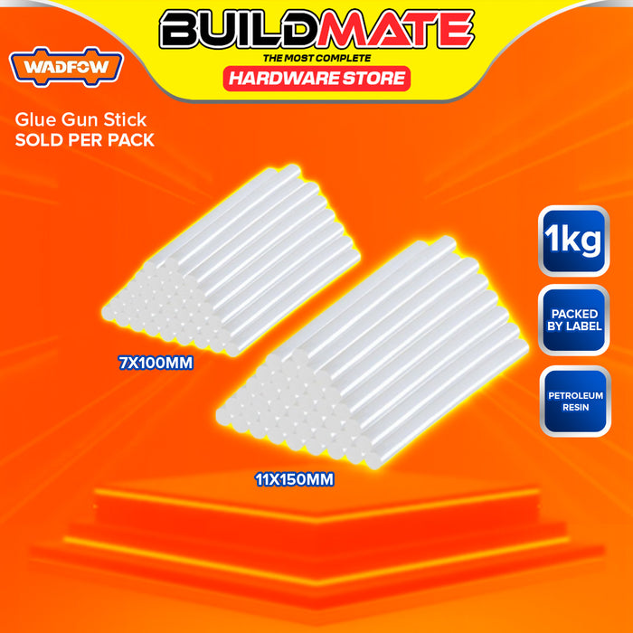 BUILDMATE Wadfow 1KG/BAG Glue Gun Stick 7x100mm / 11x150mm Hot Melt Adhesive Craft Refill Thermoplastic Glue Stick SOLD PER BAG WGJ3810 / WGJ5815 - WHT