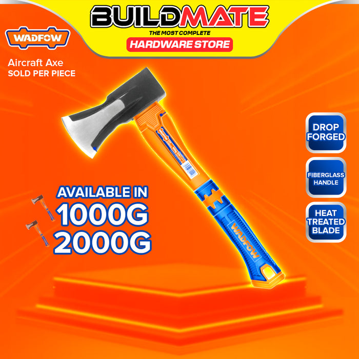 BUILDMATE Wadfow Aircraft Axe 1000g- 2000g Hatchet Log Cutter Fiberglass Handle Wood Cutter For Splitting and Kindling Cutting Hand Tool SOLD PER PIECE - WHT