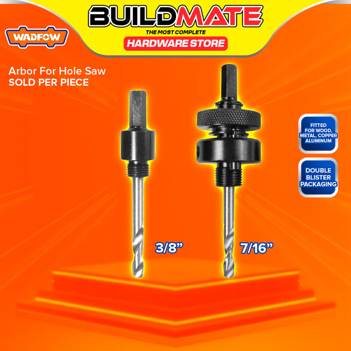BUILDMATE Wadfow Arbor For Hole Saw 3/8" Inch - 7/16" Inch Hex Shank WJG1401 / WJG1402 - WHT