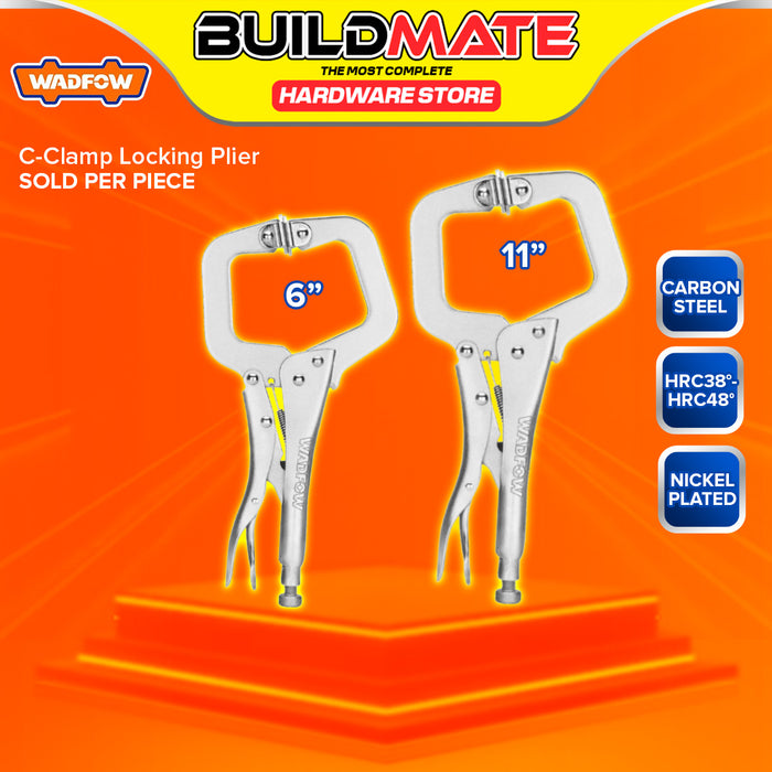 BUILDMATE Wadfow C-Clamp Locking Plier 6" Inch - 11" Inch Carbon Steel Vise Grip Woodworking Metal Welding Work Locking C Clamp Pliers WLP4206 WLP4211 - WHT