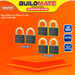 BUILDMATE Wadfow 2pcs / 4pcs Key-Alike Iron Padlock Set 38mm Short Shackle with 3pcs Iron Keys Anti-Theft Security Pad Lock - WHT
