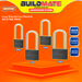 BUILDMATE Wadfow Iron Padlock 40MM - 75MM Long Shackle with 3pcs Iron Keys Anti-Theft Keyed High Security Pad Lock - WHT