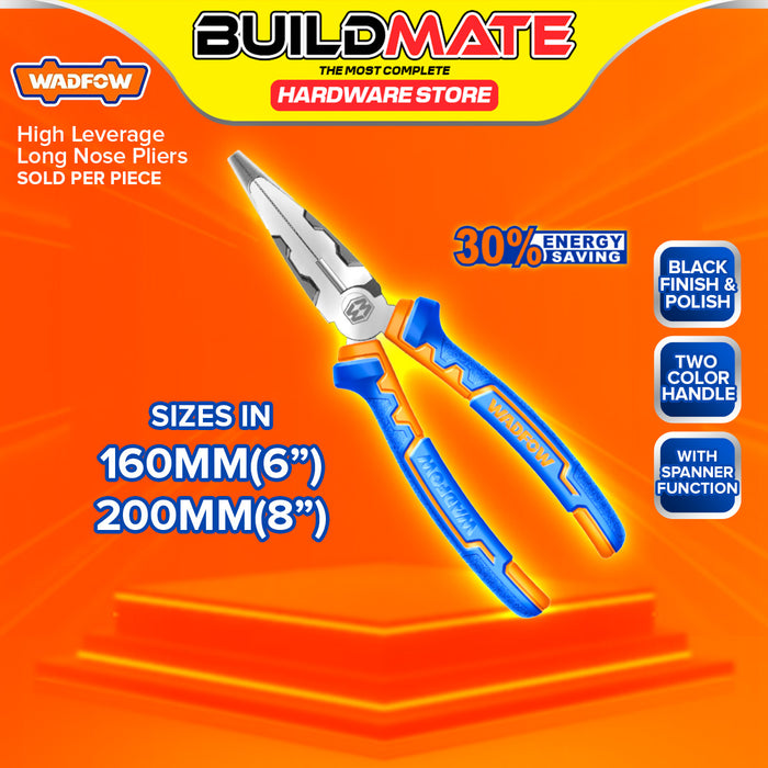 BUILDMATE Wadfow High Leverage Long Nose Pliers 6"- 8" Inch Hand Tool Plier SOLD PER PIECE WPL2716 / WPL2718 - WHT