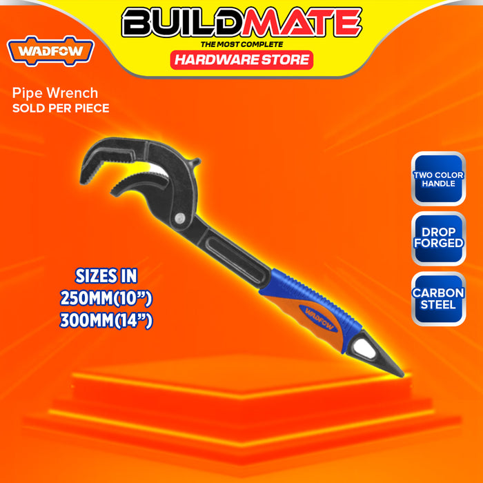 BUILDMATE Wadfow Pipe Wrench 10"-14" Inch Full Body Drop-Forged Piping Plumber Tongue-and-Groove Pliers Plumbing Tool WPW7110 / WPW7114 - WHT