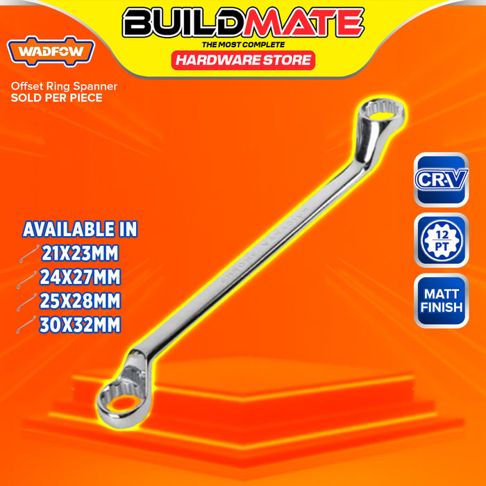 BUILDMATE Wadfow 6MM-32MM Offset Ring Spanner / Box End Wrench Dual Head Chrome Vanadium Steel SOLD PER PIECE - WHT