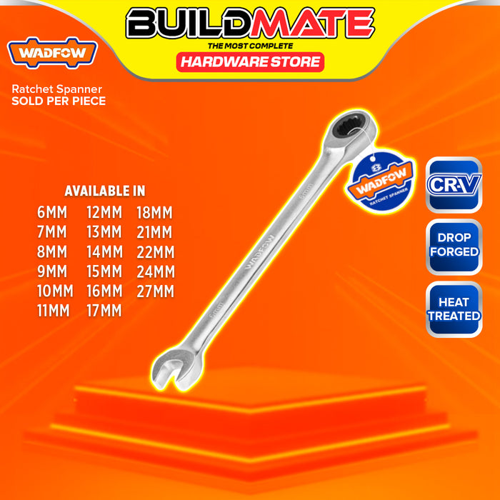 BUILDMATE Wadfow Combination Ratchet Spanner Wrench 6mm-18mm Cr-V Matte Finish Open- Ended Wrench SOLD PER PIECE - IHT