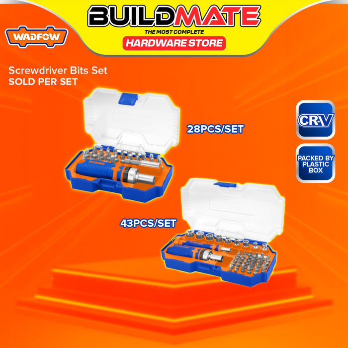 BUILDMATE Wadfow Screwdriver Bit Set Holder 28PCS / 43PCS Unique Design Ratchet Handle CR-V - WHT