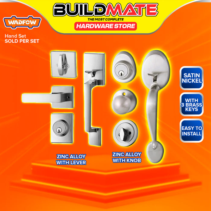 BUILDMATE Wadfow Zinc Alloy Handle Set Anti-theft Door Lock Entrance & Privacy Function Set WUH1501 / WUH2501 - WHT