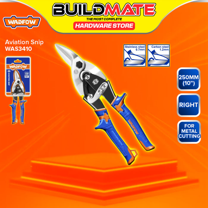 BUILDMATE Wadfow Aviation Snip 10" Inch Left, Right And Straight Snips Cr-V Metal Sheet Scissors SOLD PER PIECE - WHT