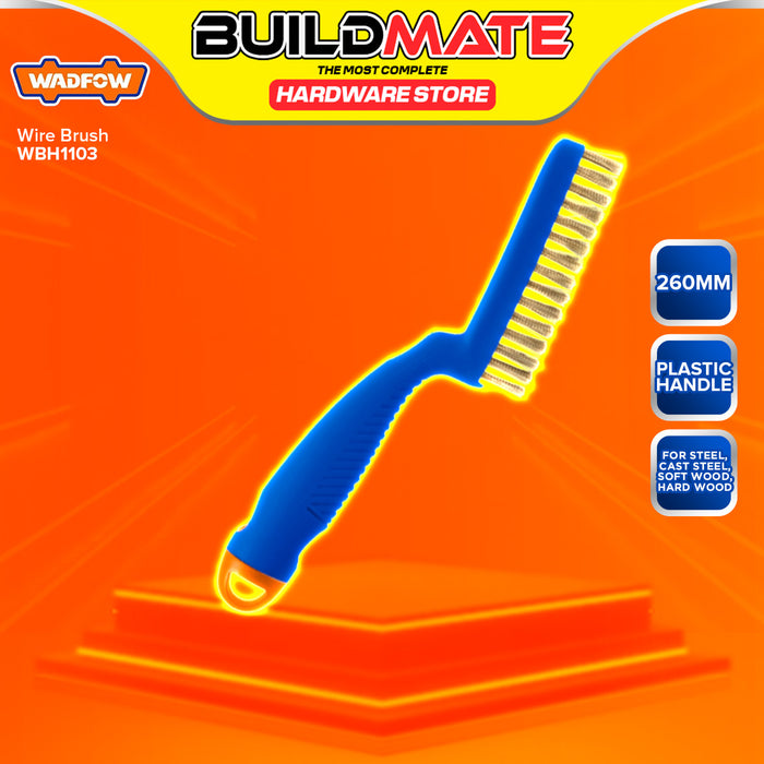BUILDMATE Wadfow Steel Wire Brush 250MM - 290MM Metal Derusting Polishing Dirt Removal Cleaning Brush Tool SOLD PER PIECE WBH1101 / WBH1103 / WBH3611 - WHT