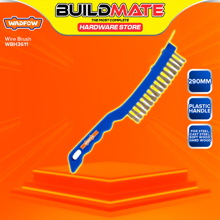 BUILDMATE Wadfow Steel Wire Brush 250MM - 290MM Metal Derusting Polishing Dirt Removal Cleaning Brush Tool SOLD PER PIECE WBH1101 / WBH1103 / WBH3611 - WHT