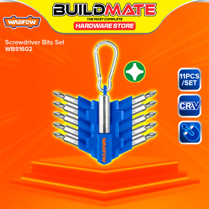 BUILDMATE Wadfow 11PCS/SET Screwdriver Bit Set 50mm Cr-V with Screwdriver Bit Holder SOLD PER SET WBS1601 / WBS1602 - WHT