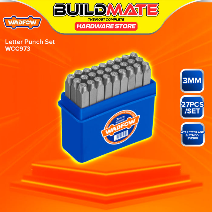 BUILDMATE Wadfow 27PCS Letter Punch Set 3mm - 6mm Carbon Steel Hollow Stamping Puncher Set Kit SOLD PER SET WCC9273 / WCC9276 - WHT