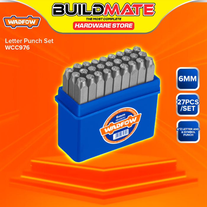 BUILDMATE Wadfow 27PCS Letter Punch Set 3mm - 6mm Carbon Steel Hollow Stamping Puncher Set Kit SOLD PER SET WCC9273 / WCC9276 - WHT